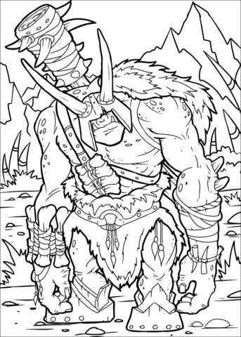 Orc Warrior Coloring Page